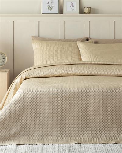 Satin For One Person Bed Quilt Set 160x240 cm Cream