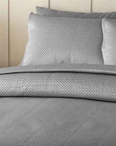 Sisilla Покривка За Легло Комплект Двоен Размер, Сатен, Сиво, 240 X 260 Cm
