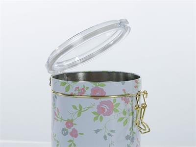 Small Flowers КУТИЯ ЗА СЪХРАНЕНИЕ Голяма Метален 10,5x17 cm White