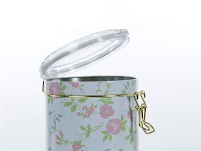 Small Flowers КУТИЯ ЗА СЪХРАНЕНИЕ Голяма Метален 10,5x17 cm White