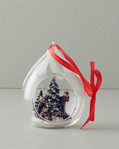 Snow Ball Glass Accessory With Hanger Red