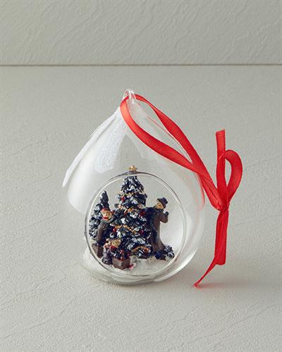 Snow Ball Glass Accessory With Hanger Red