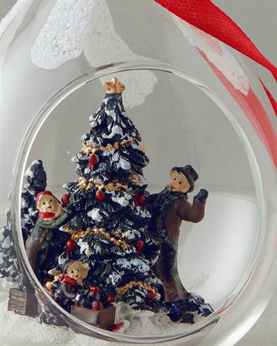 Snow Ball Glass Accessory With Hanger Red