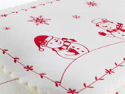 Snow Holiday АМЕРИКАНЗКИ СЕРВИЗ 2 комплекта Филц 30x45 cm Red