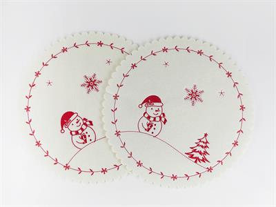 Snow Holiday АМЕРИКАНЗКИ СЕРВИЗ 2 комплекта Филц 35 cm Red