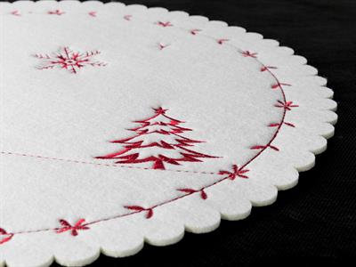 Snow Holiday АМЕРИКАНЗКИ СЕРВИЗ 2 комплекта Филц 35 cm Red