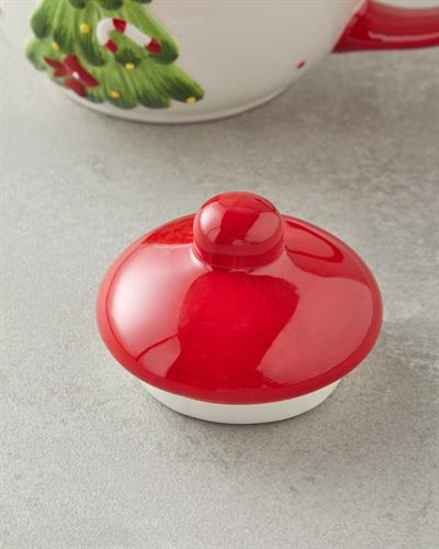 Чайник Стъкло 640 мл Бял - Червен