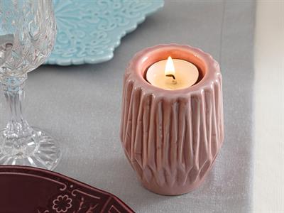 Snowland СВЕЩНИК Stoneware 7,4x7,4x10 cm Pink