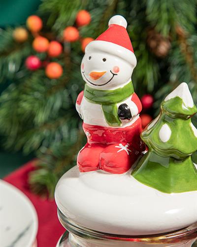 Snowman Joy Буркан Стъкло 260 мл Червен