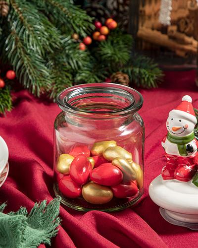 Snowman Joy Буркан Стъкло 260 мл Червен