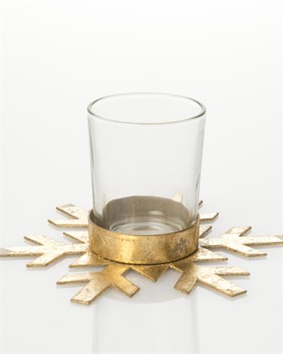 Snowy Свещник 14x12,5x7 cm Златен