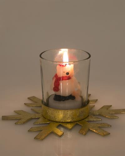 Snowy Свещник 14x12,5x7 cm Златен