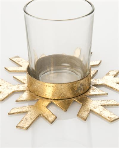 Snowy Свещник 14x12,5x7 cm Златен