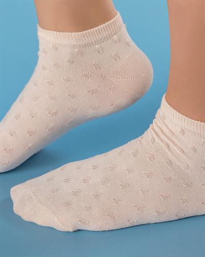 Soft Чорапи До Глезена Дамски, Памучен, Екру, 36-40