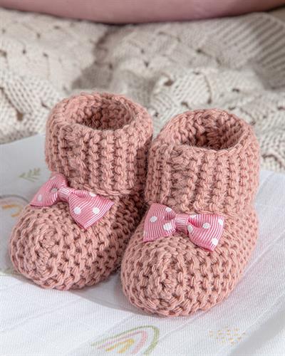 Soft Бебешки Чорапи С Панделка, Трикотаж, Розово, 6-12 Месеца