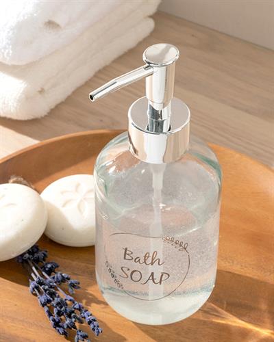 Soft Bath ДОЗАТОР ЗА ТЕЧЕН САП Cam 7x7x18 cm Сребристо