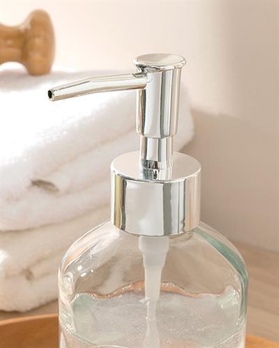 Soft Bath ДОЗАТОР ЗА ТЕЧЕН САП Cam 7x7x18 cm Сребристо