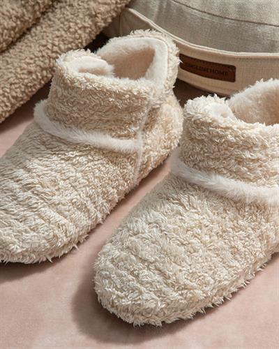 Soft Stripe Боти За Дома Дамски, Плюш, Бежово, 38