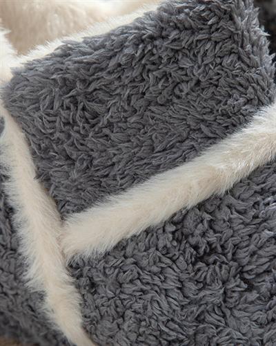 Soft Stripe Боти За Дома Дамски, Плюш, Антрацит, 38