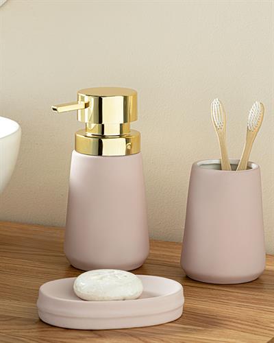 Soft Touch 3 Set Bathroom Set 17x8x8 + 10x8x8 + 12x8x8 cm Pink