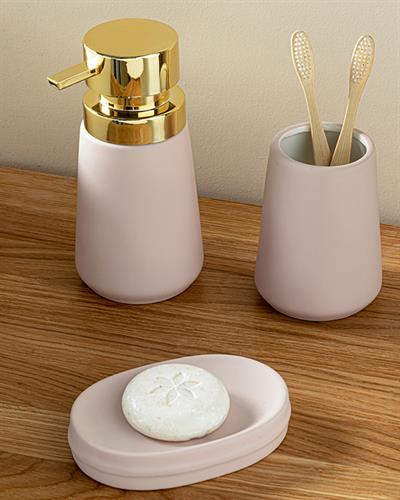 Soft Touch 3 Set Bathroom Set 17x8x8 + 10x8x8 + 12x8x8 cm Pink