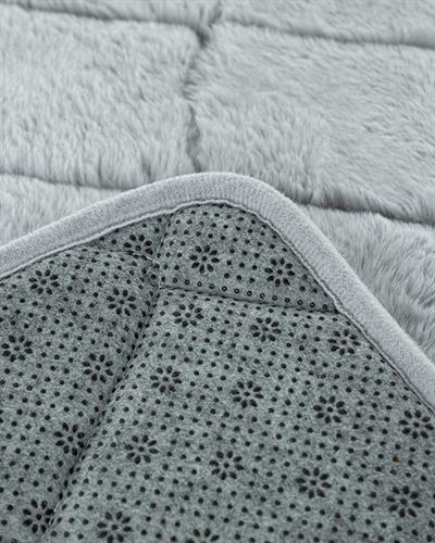 Soft Touch Rabbit Plush Bath Mat Set 60x90 cm+45x60 cm Gray