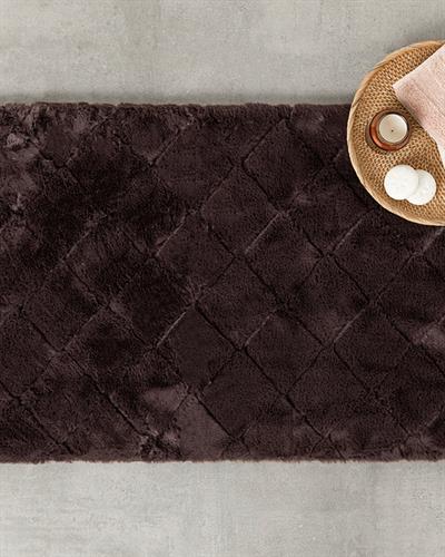 Soft Touch Rabbit Plush Bathroom Mat 60x90 cm Damson