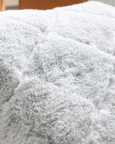 Soft Touch Rabbit Plush Cover Throw Pillows 45x45 cm Light Gray