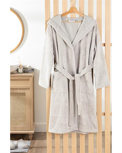 Softy Triga Cotton With Hood Bathrobe L-XL Gray
