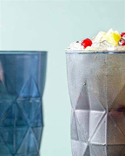 Sofya Чаша За Безалкохолно 3 Бр., Стъкло, Тъмно Синьо, 460 Ml