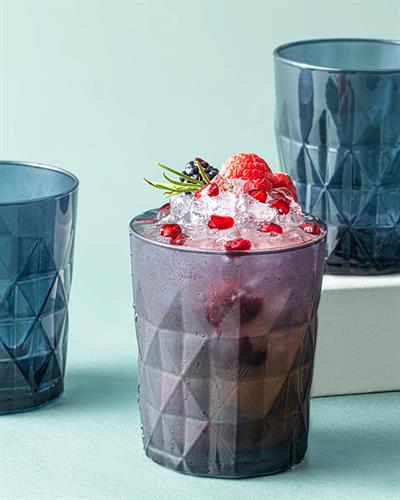 Sofya Чаша За Безалкохолно 3 Бр., Стъкло, Тъмно Синьо, 365 Ml