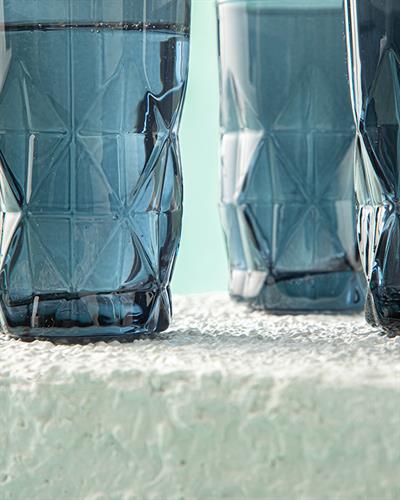 Sofya Водна Чаша За Сервиране С Кафе 6 Бр., Стъкло, Тъмно Синьо, 110 Ml