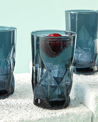 Sofya Водна Чаша За Сервиране С Кафе 6 Бр., Стъкло, Тъмно Синьо, 110 Ml