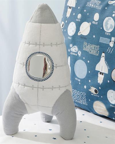 Space Бебешки Декоративна Възглавница Бяло, 36 X 19