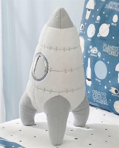 Space Бебешки Декоративна Възглавница Бяло, 36 X 19