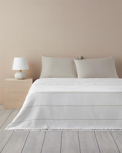 Sparkly Одеяло Единичен Памучен с брокат 150x200 см Бял