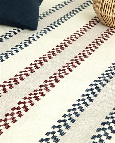 Sparks Килим Тъкан, Бяло - Бордо Червено, 120 X 180 Cm