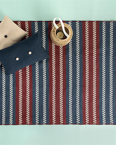 Sparks Килим Тъкан, Бяло - Бордо Червено, 120 X 180 Cm