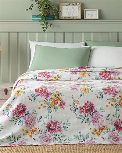 Splendid Blooms Одеяло Пике Единичен С щампа 150x220 см Розов