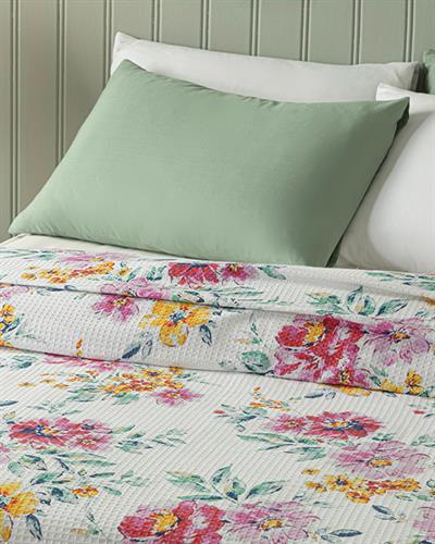 Splendid Blooms Пике Двоен Размер, Отпечатан, Розово, 200 X 220 Cm