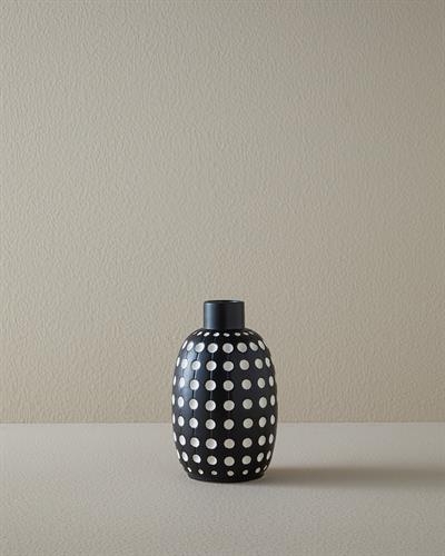 Spotty Ваза Доломит 12,6x12,6x21,5 см Черен