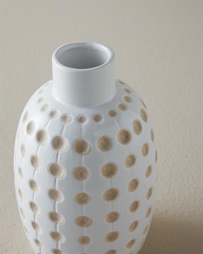 Spotty Ваза Доломит 12,6x12,6x21,5 см Бял