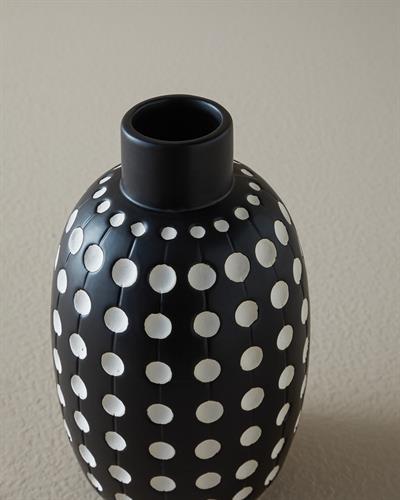 Spotty Ваза Доломит 12,6x12,6x21,5 см Черен