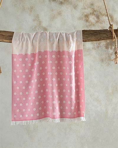 Spotty Плажна Хавлия Една Страна, Памучен Полиестер, Фуксия-Прах-Камък, 75 X 150 Cm