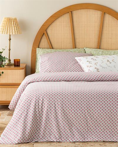 Spring Branch Спално Бельо Компле Двоен Размер, Памучен, Тъмно Розово, 200 X 220 Cm