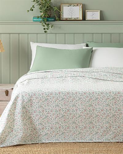 Spring Spirit Пике Двоен Размер, Отпечатан, Розово-Зелено, 200 X 220 Cm