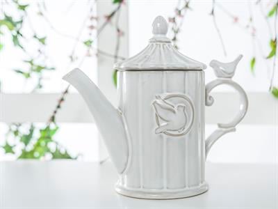 Springtime Чайник Керамичен . Tumbled White