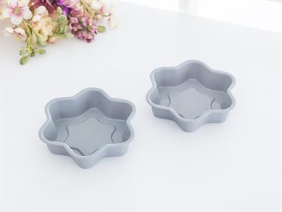Star ФОРМА ЗА КЕКС 2 комплекта Силикон 12,5x12,5x2,8 cm Gray