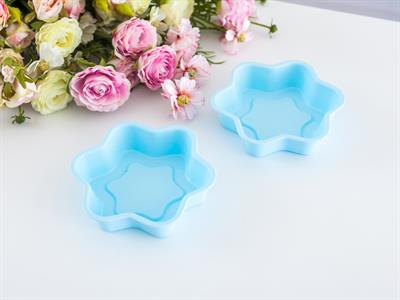 Star ФОРМА ЗА КЕКС 2 комплекта Силикон 12,5x12,5x2,8 cm Mint