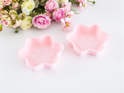 Star ФОРМА ЗА КЕКС 2 комплекта Силикон 12,5x12,5x2,8 cm Pink